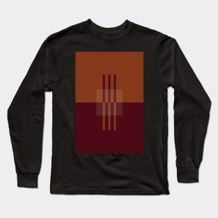 Burnt Orange Minimalist Abstract Print Long Sleeve T-Shirt